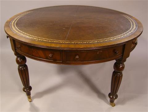 Appraisal: ENGLISH WILLIAM IV STYLE MAHOGANY CENTER TABLE the circular top