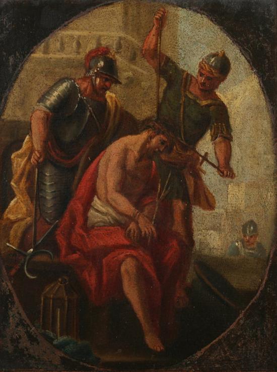 Appraisal: ITALIAN SCHOOL th century THE FLAGELLATION oil on canvas -