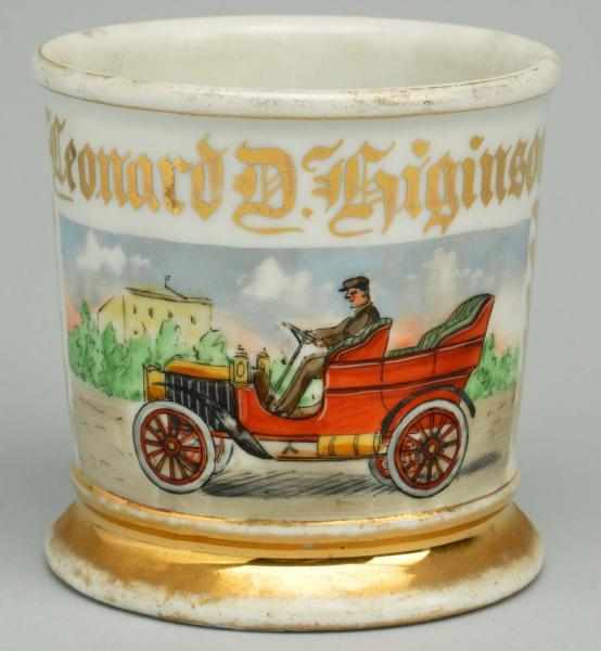 Appraisal: Open Air Auto Shaving Mug Gilded Leonard D Higinson Vienna