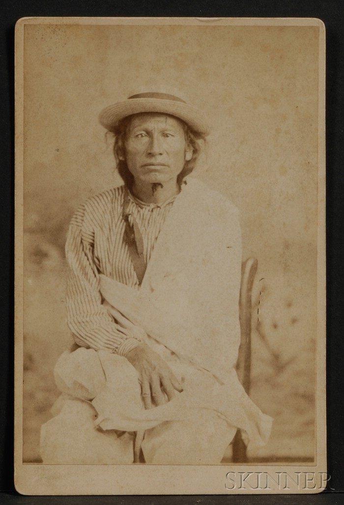 Appraisal: Cabinet Card of Bull Thunder L A Furlong photographer Halstead