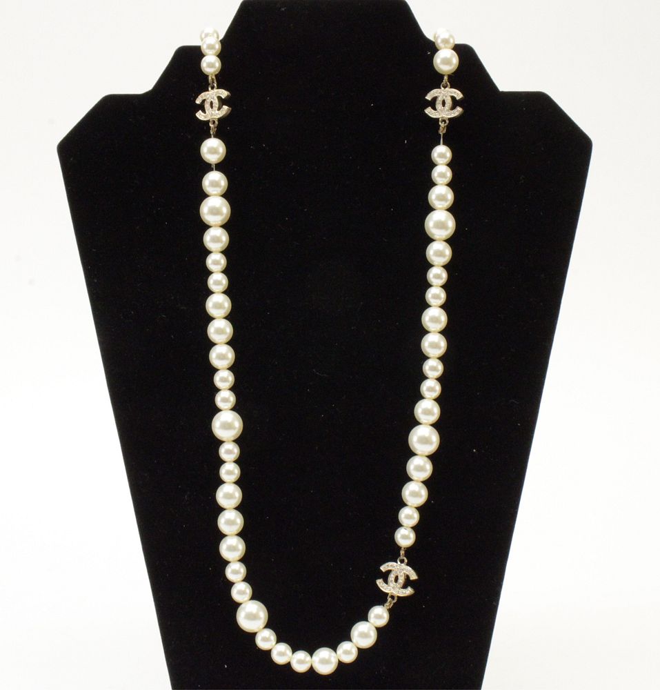 Appraisal: Chanel Pearl Necklace A Chanel Spring Collection single strand pearl