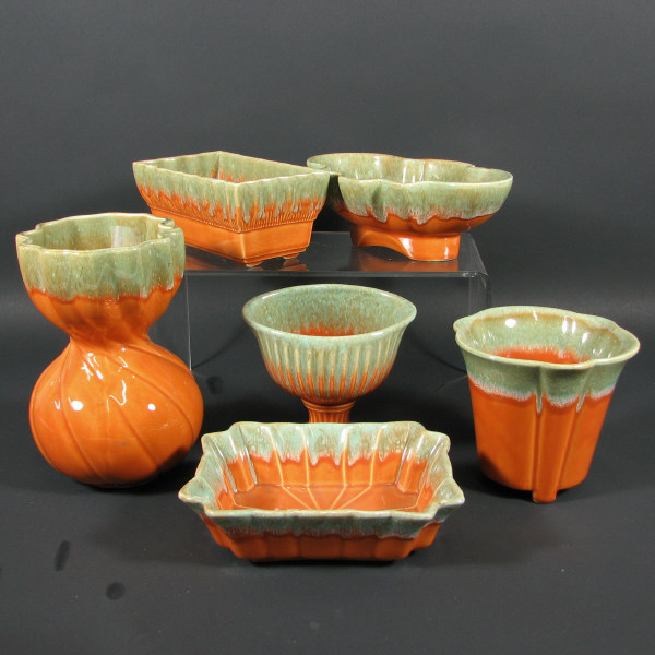 Appraisal: Hull Medley - Vase Planters Lot of six Medley pieces