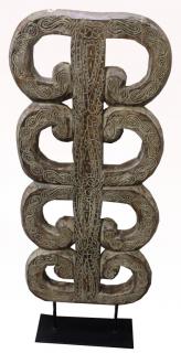 Appraisal: Carved th C Abstract Sculpture on Stand Carved th C