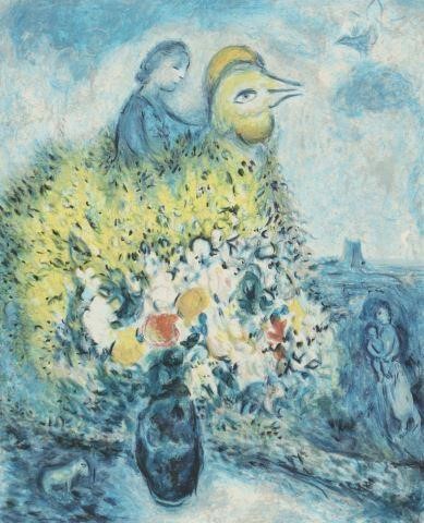 Appraisal: Framed lithograph on paper Le Coq avec Le Bouquet Jaune