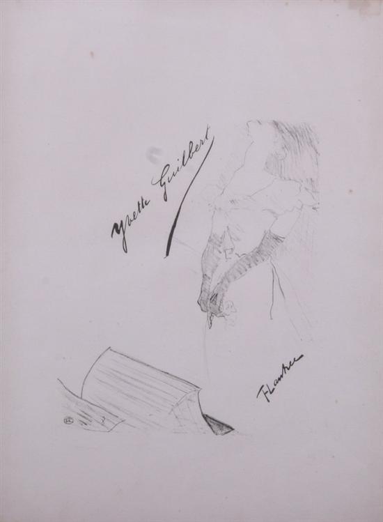 Appraisal: HENRI DE TOULOUSE LAUTREC French - YVETTE GUILBERT lithograph published