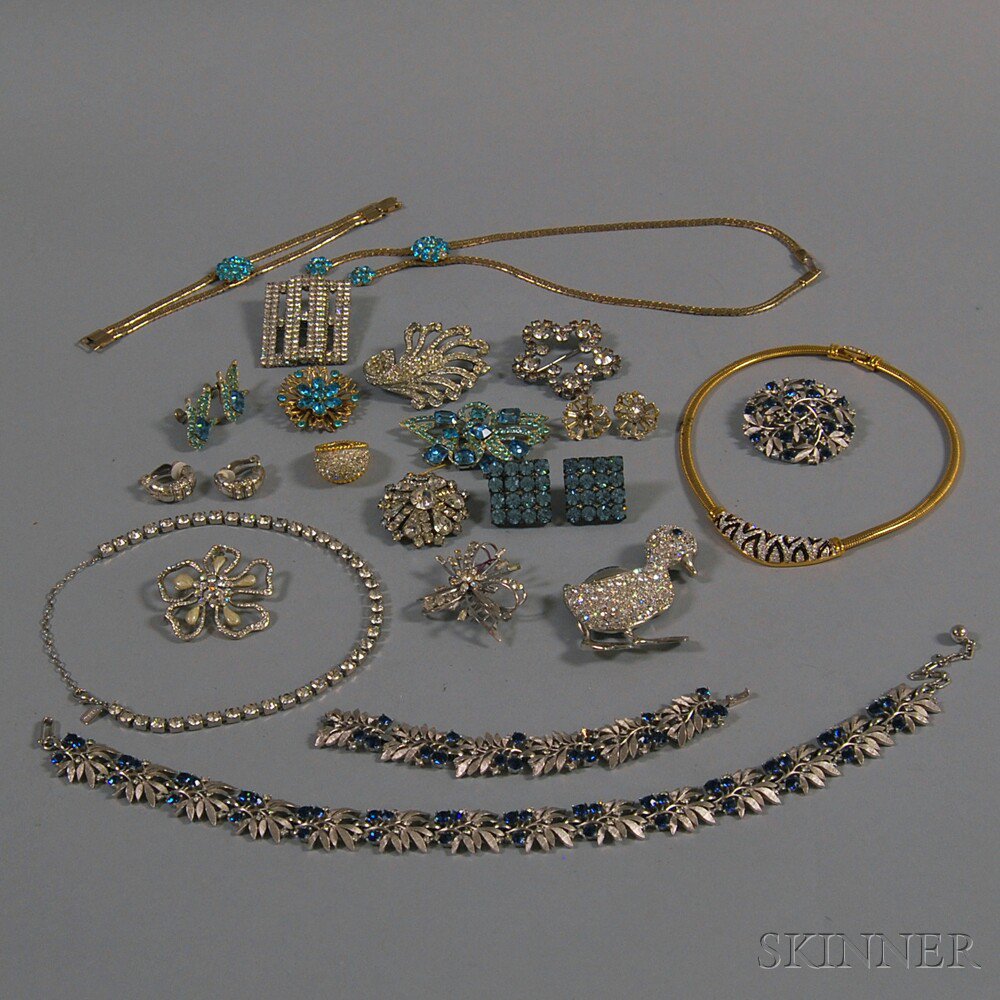 Appraisal: Group of Paste and Rhinestone Costume Jewelry including a duckling