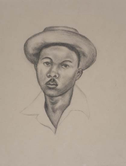 Appraisal: WHITFIELD LOVELL - Untitled Portait Graphite on cream wove paper