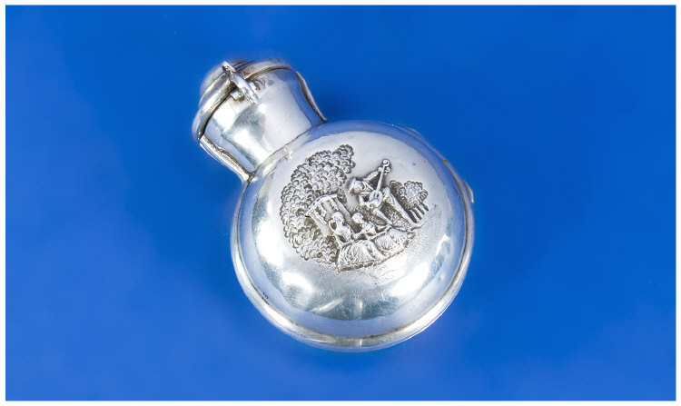 Appraisal: Edwardian Silver Scent Bottle Case Of Typical Form With Hinged