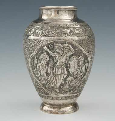 Appraisal: A Persian Silver Vase Apprx H the vase is decorted