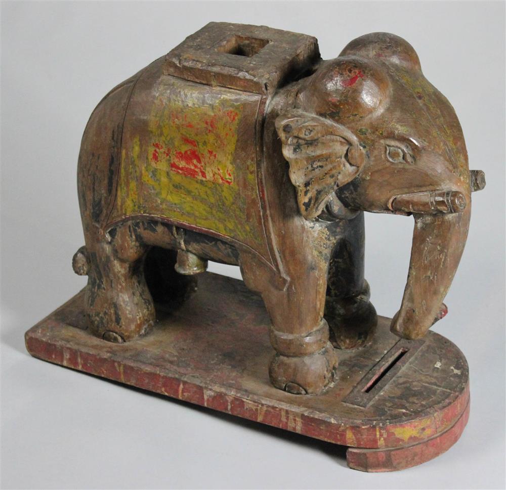 Appraisal: RAJISTAN CARVED WOOD ELEPHANT possibly th century and perhaps a