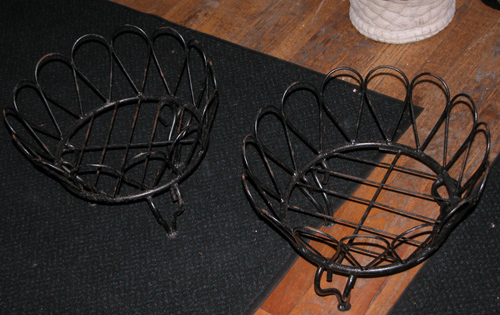 Appraisal: Wire Plantstands th Century Unknown x x inches Metal Apparently