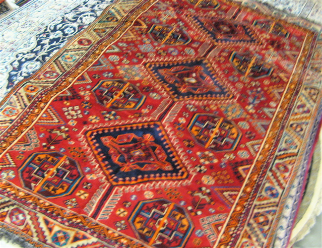 Appraisal: PERSIAN SHIRAZ AREA RUG ' x '