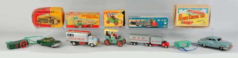 Appraisal: Lot of Tin Litho Vehicle Toys Japanese Includes Sye tractor