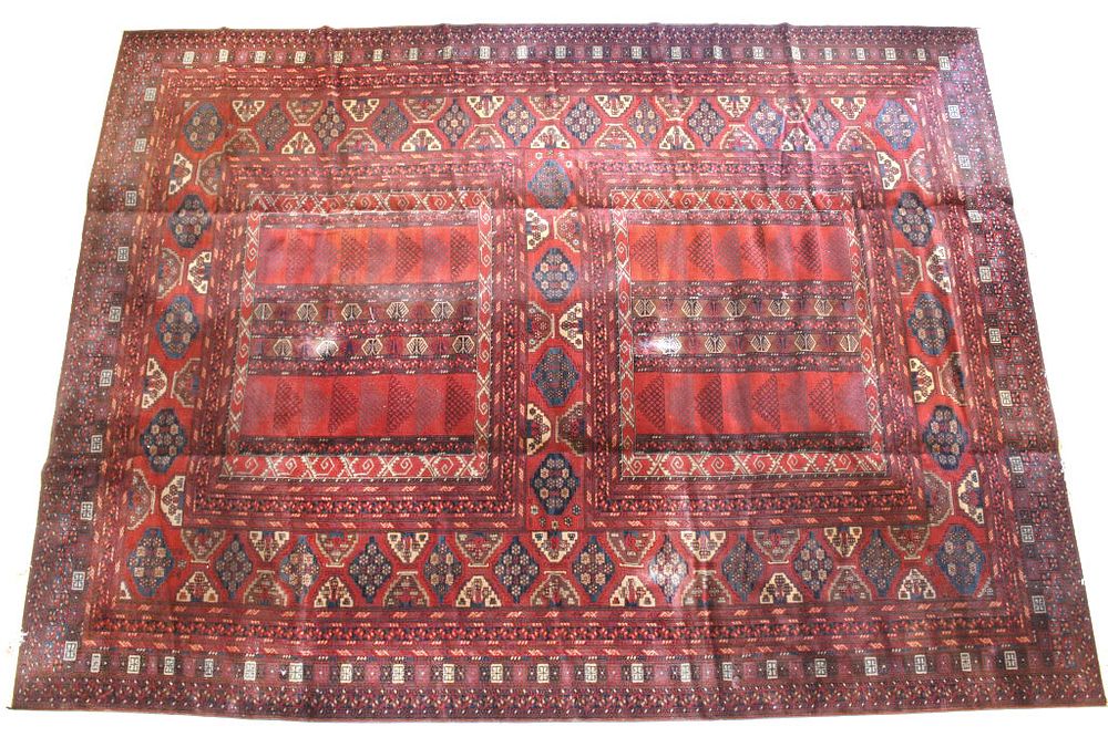 Appraisal: Turkeman Persian Hand Knotted Area Wool Rug 's Included in