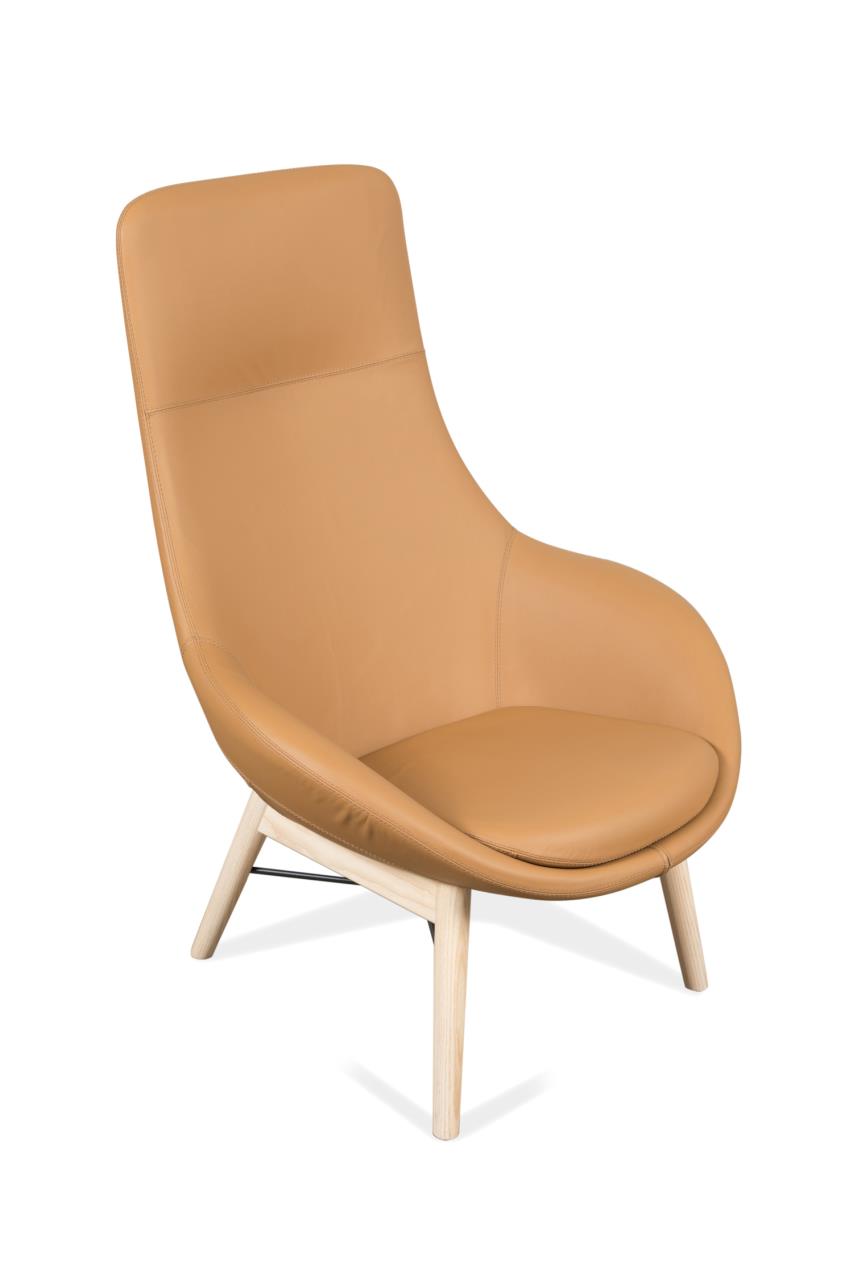 Appraisal: KEILHAUER PONDER LEATHER LOUNGE CHAIR Keilhauer Canadian Ponder model Mid-Century