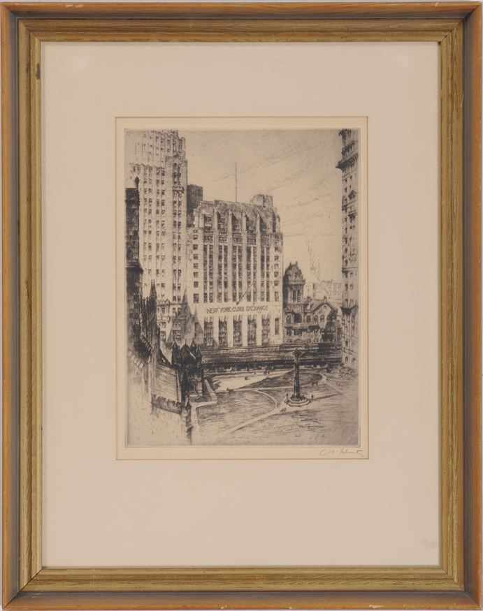 Appraisal: ANTON SCHUTZ - NEW YORK CURB EXCHANGE Etching x in