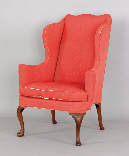 Appraisal: George II mahogany easy chair ca with serpentine crest and