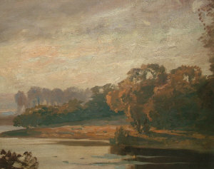 Appraisal: Manner of William Augustus Ennes - - River landscape oil