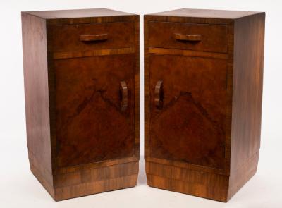 Appraisal: A pair of Art Deco bedside tables each fitted a