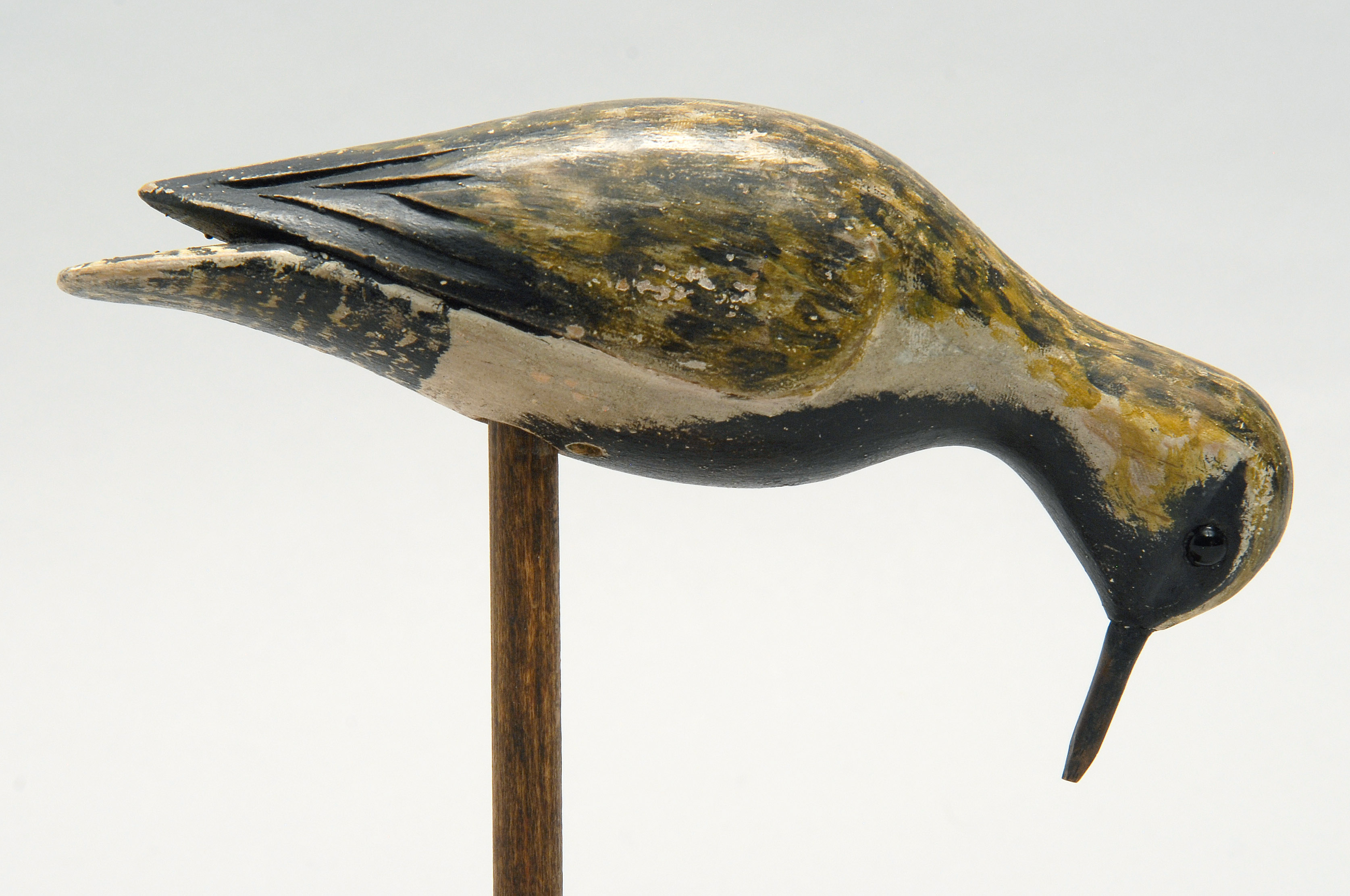 Appraisal: CONTEMPORARY GOLDEN PLOVER DECOY Maker unknown In feeding form Carved