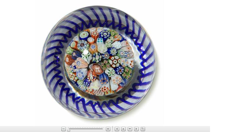 Appraisal: Antique Baccarat millefiori mushroom paperweight With closed packed canes formed