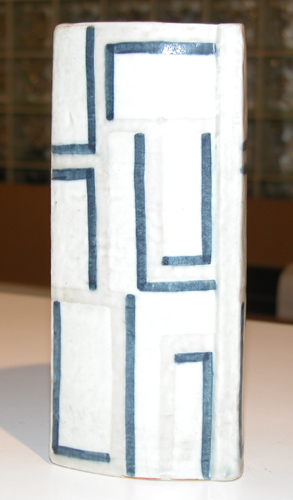 Appraisal: Royal Copenhagen Blue and White Glazed Vase Modern Danish School