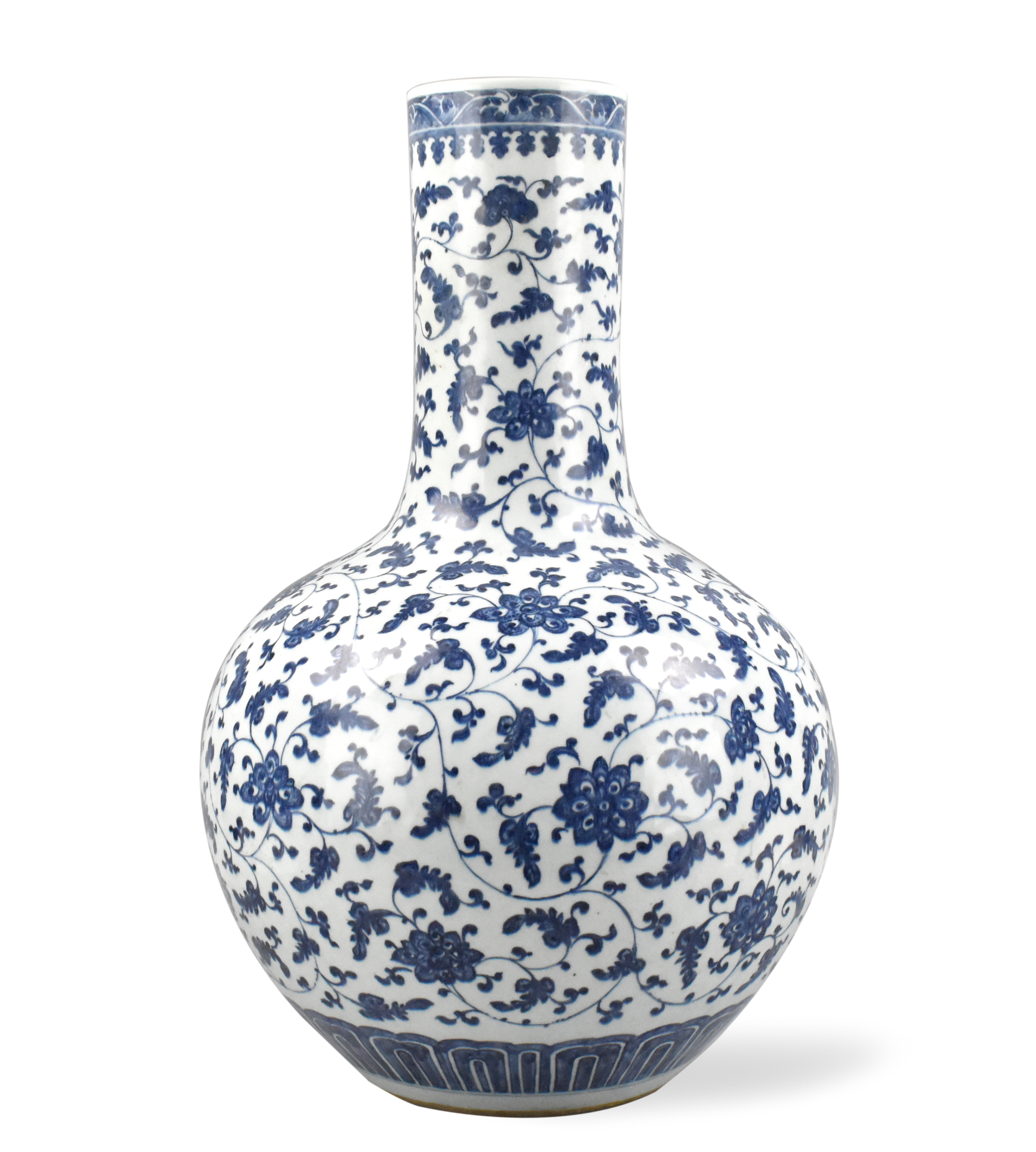 Appraisal: A large and impressive Chinese blue white scrolling lotus vase