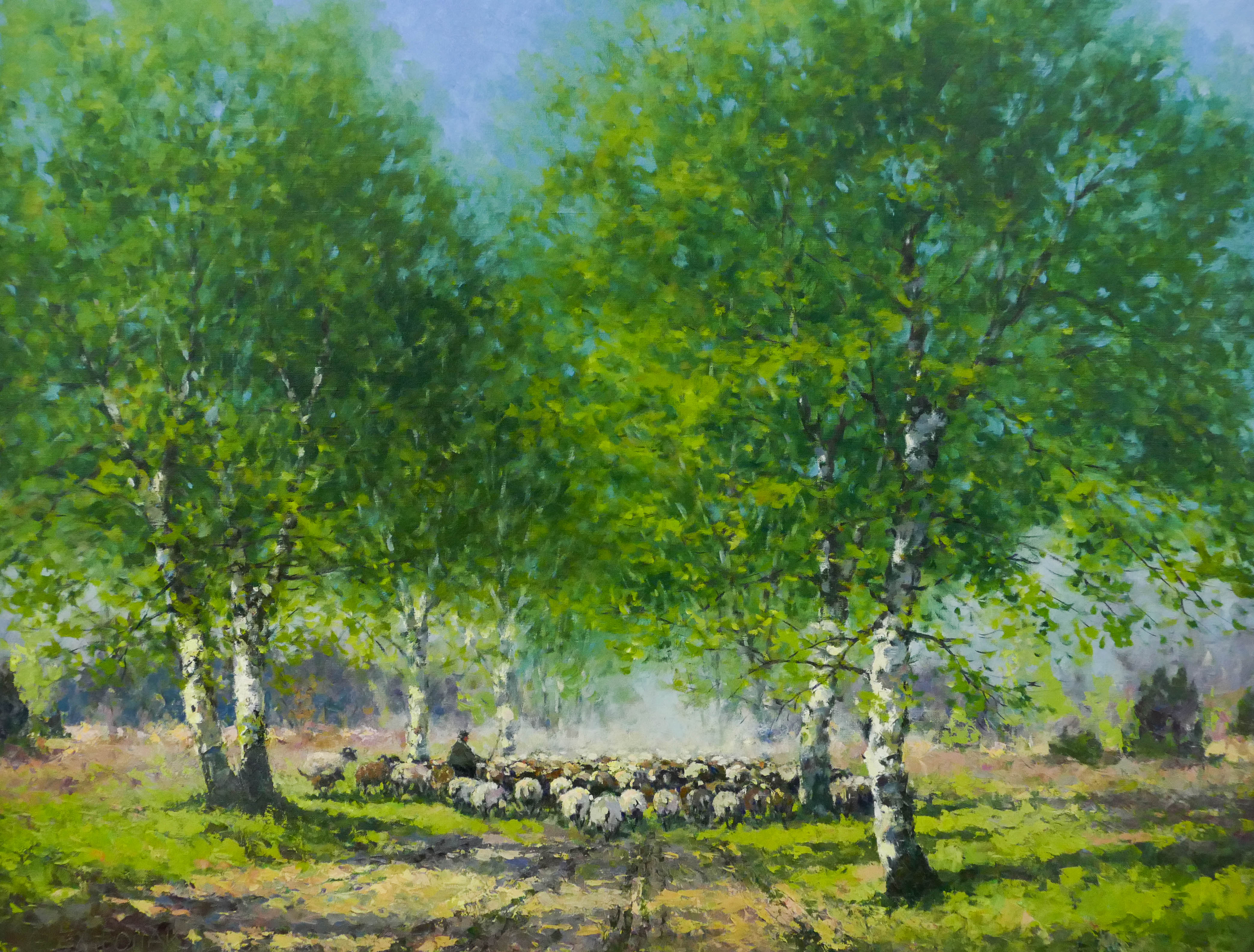 Appraisal: Alex Follak b German ''Pastoral Scene'' Oil on Canvas ''x