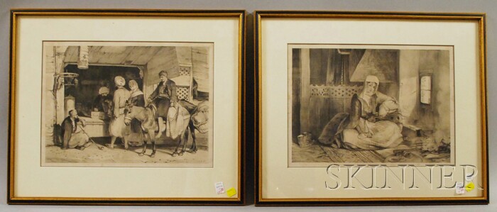 Appraisal: Pair of Framed John Frederick Lewis Near Eastern Scene Lithographs