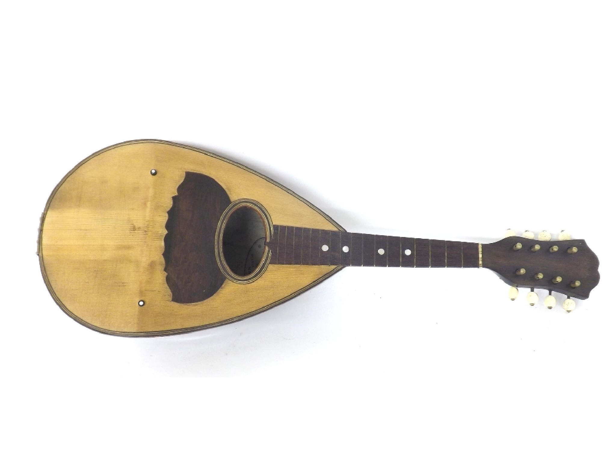 Appraisal: Neapolitan bowl back mandolin labelled Francesco Donadoni Napoli together with