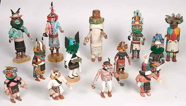 Appraisal: Hopi Katsinas lot of katsinas including Crow Mother Hemis Bear