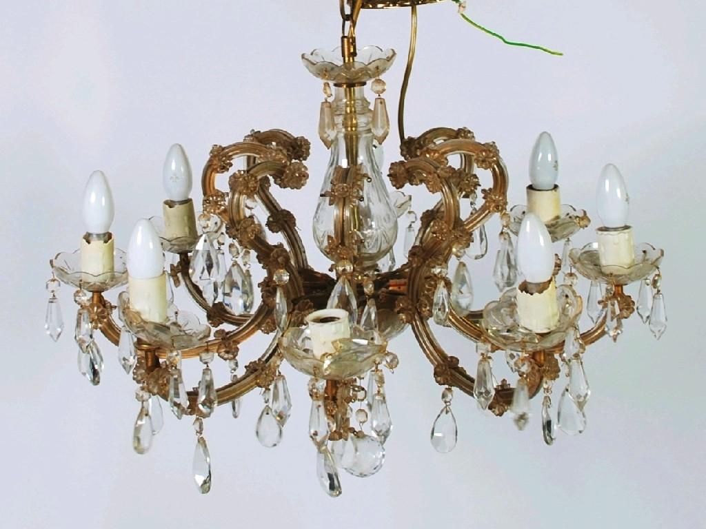 Appraisal: TWENTIETH CENTURY EIGHT LIGHT CANDELABRA with baluster shaped column above