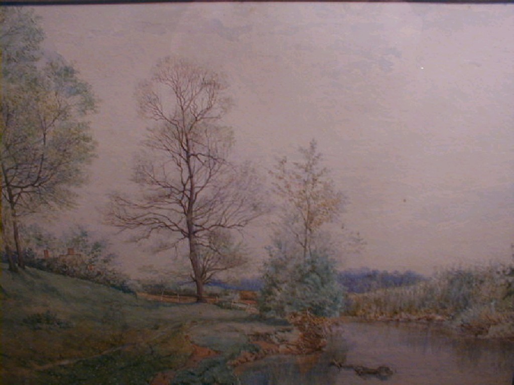 Appraisal: Anonymous th thC school Tranquil river landscape watercolour unsigned x