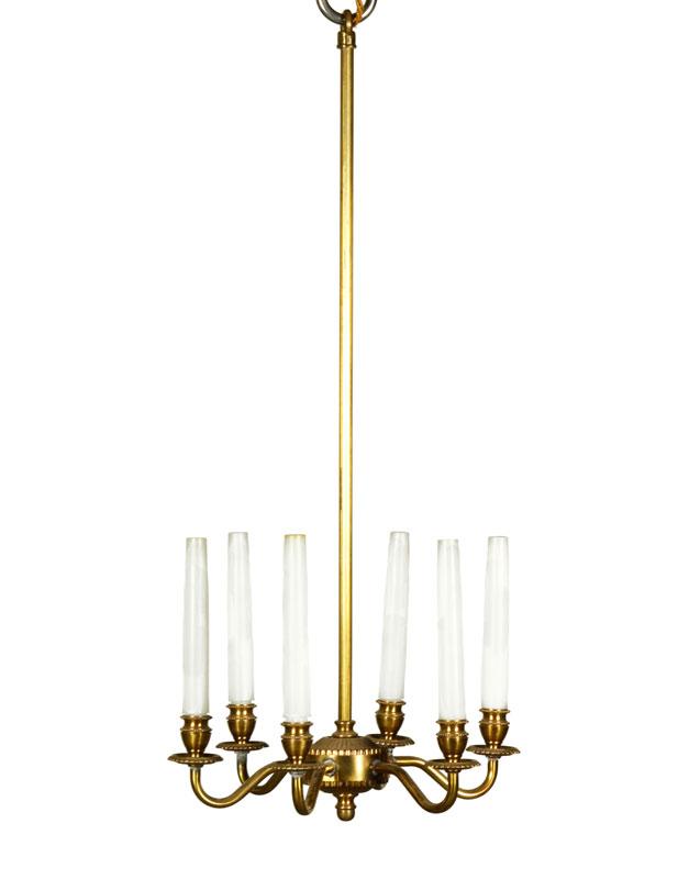 Appraisal: - French Style Bronze Chandelier French style chandelier bronze h