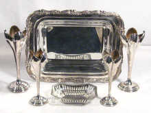 Appraisal: A quantity of silver plate comprising two pairs of flower