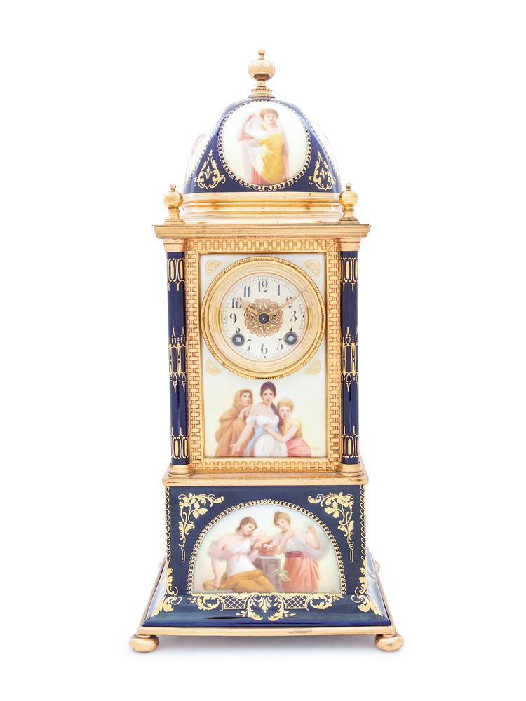 Appraisal: A Vienna Porcelain Mantel Clock A Vienna Porcelain Mantel Clock