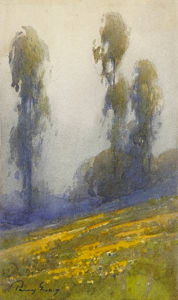 Appraisal: Percy Gray - Poppies and Eucalyptus Trees signed 'Percy Gray'