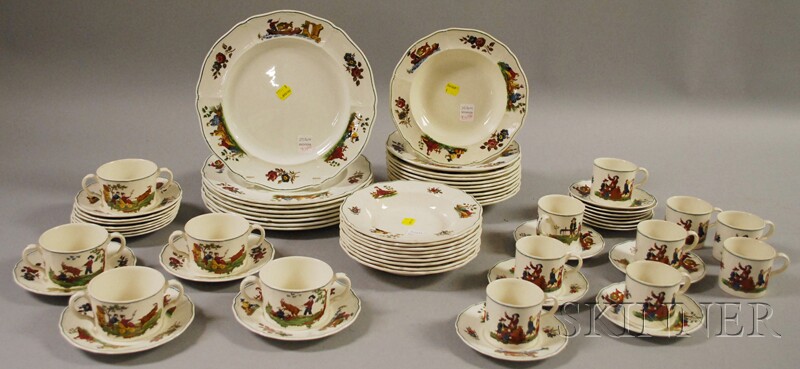 Appraisal: Sixty-five-piece Wedgwood Queen's Ware Personage Pattern Partial Dinner Set