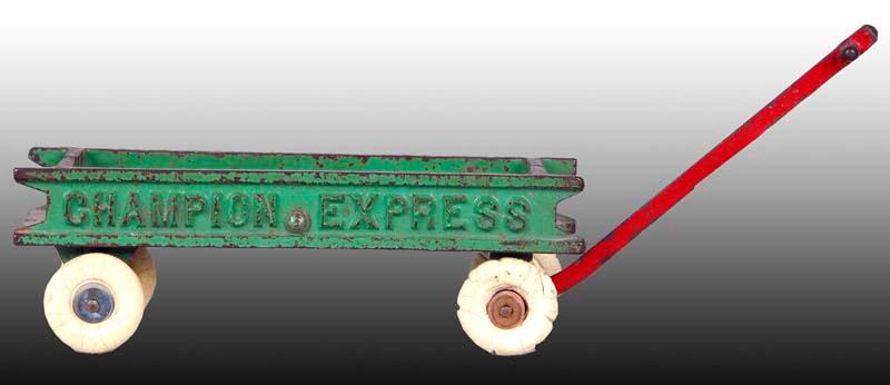 Appraisal: Cast Iron Champion Express Wagon Toy Description '' L Original