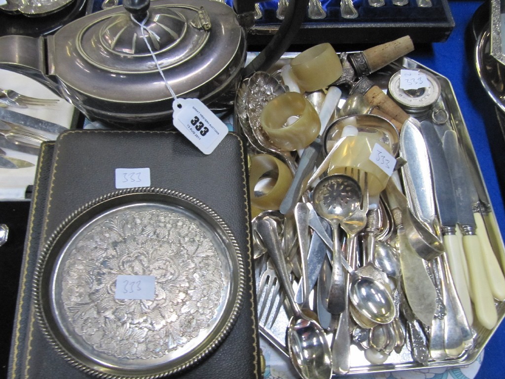 Appraisal: Tray lot of EP - teapot cutlery etc