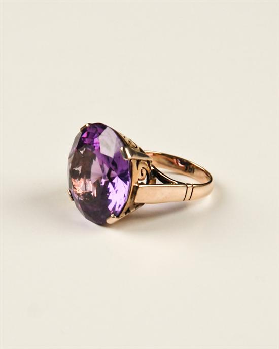 Appraisal: A Gold and Faux Alexandrite Ring a K marked yellow