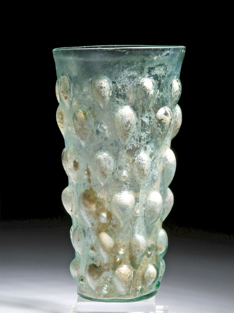 Appraisal: Stunning Roman Glass Lotus Bud Beaker Holiday Shipping Deadlines USA