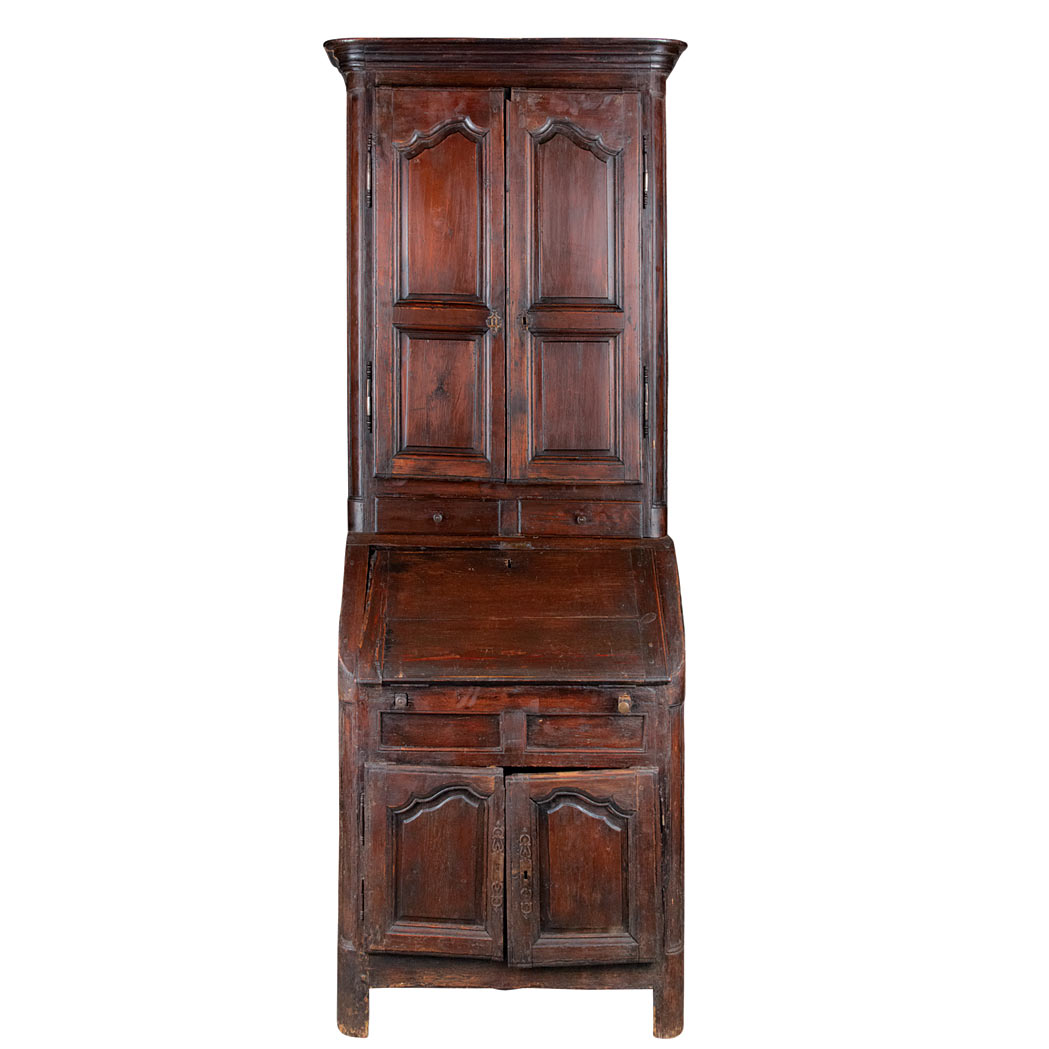 Appraisal: French Provincial Oak Secretaire Height feet inch width inches depth