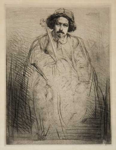 Appraisal: JAMES A M WHISTLER Becquet Etching and drypoint on thin