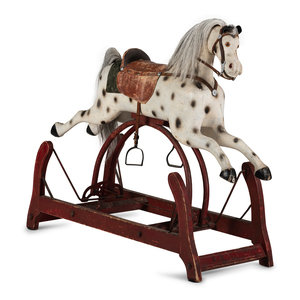 Appraisal: A Painted Wood Platform Rocking Horse Late th Early th