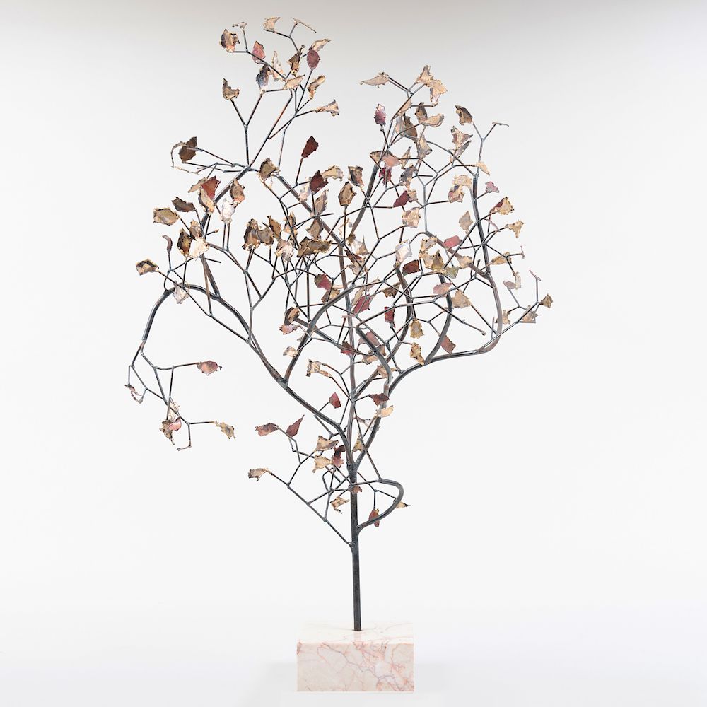 Appraisal: Attributed to Curtis Jer - Autumnal Tree Patinated metal on