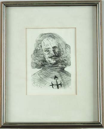 Appraisal: SALVADOR DALI Spanish - VELAZQUEZ Etching shows man with cross