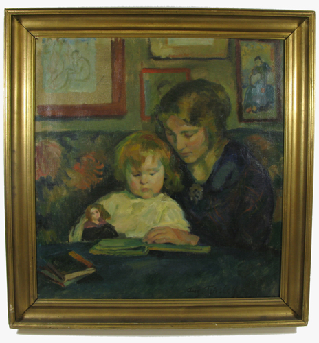 Appraisal: AUGUST TORSLEFF oil on canvas Denmark - Mother and child