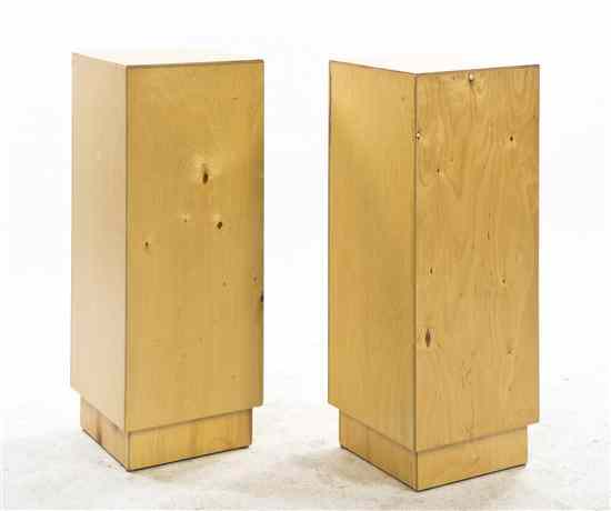 Appraisal: Two Russian Birch Pedestals of square form having a recessed