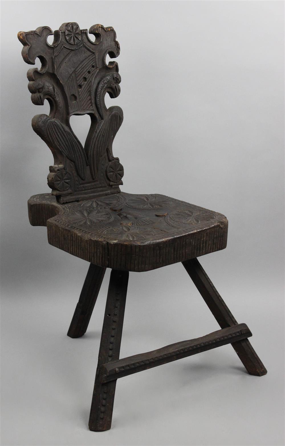 Appraisal: ITALIAN CARVED WOOD SGABELLO the Sgabello having a crest carved